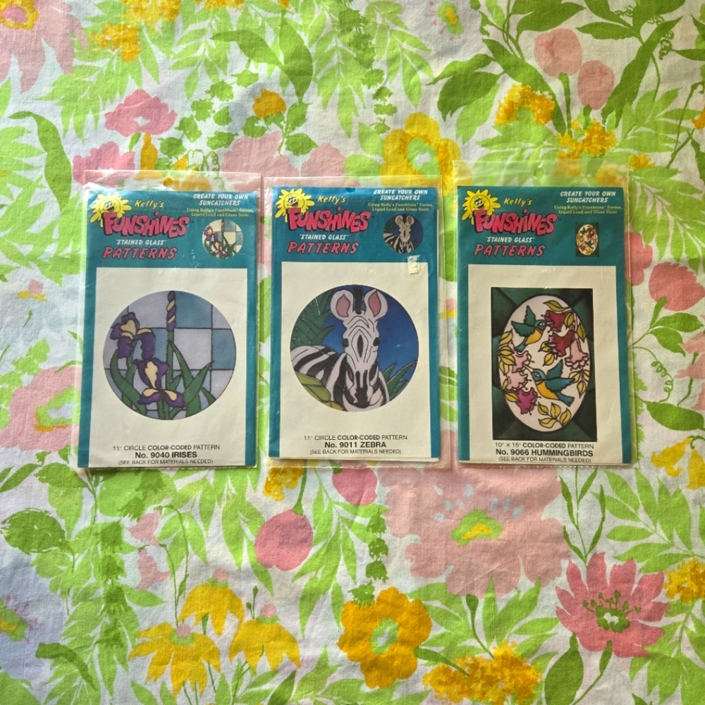 Vintage Suncatcher Craft Patterns Only Lot Of 3